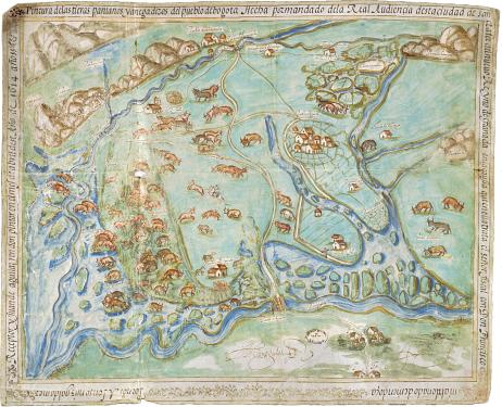 Painting of the lands, marshes and swamps of the town of Bogotá